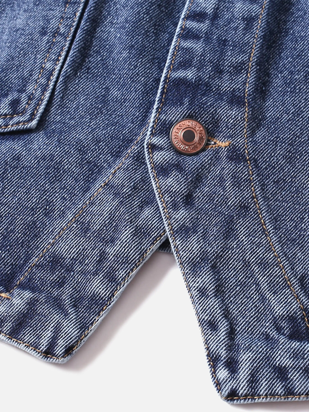 Americana-style Washed & Distressed Multi-pocket Denim Work Vest