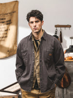American-style Vintage Loose-fit Utility Overshirt