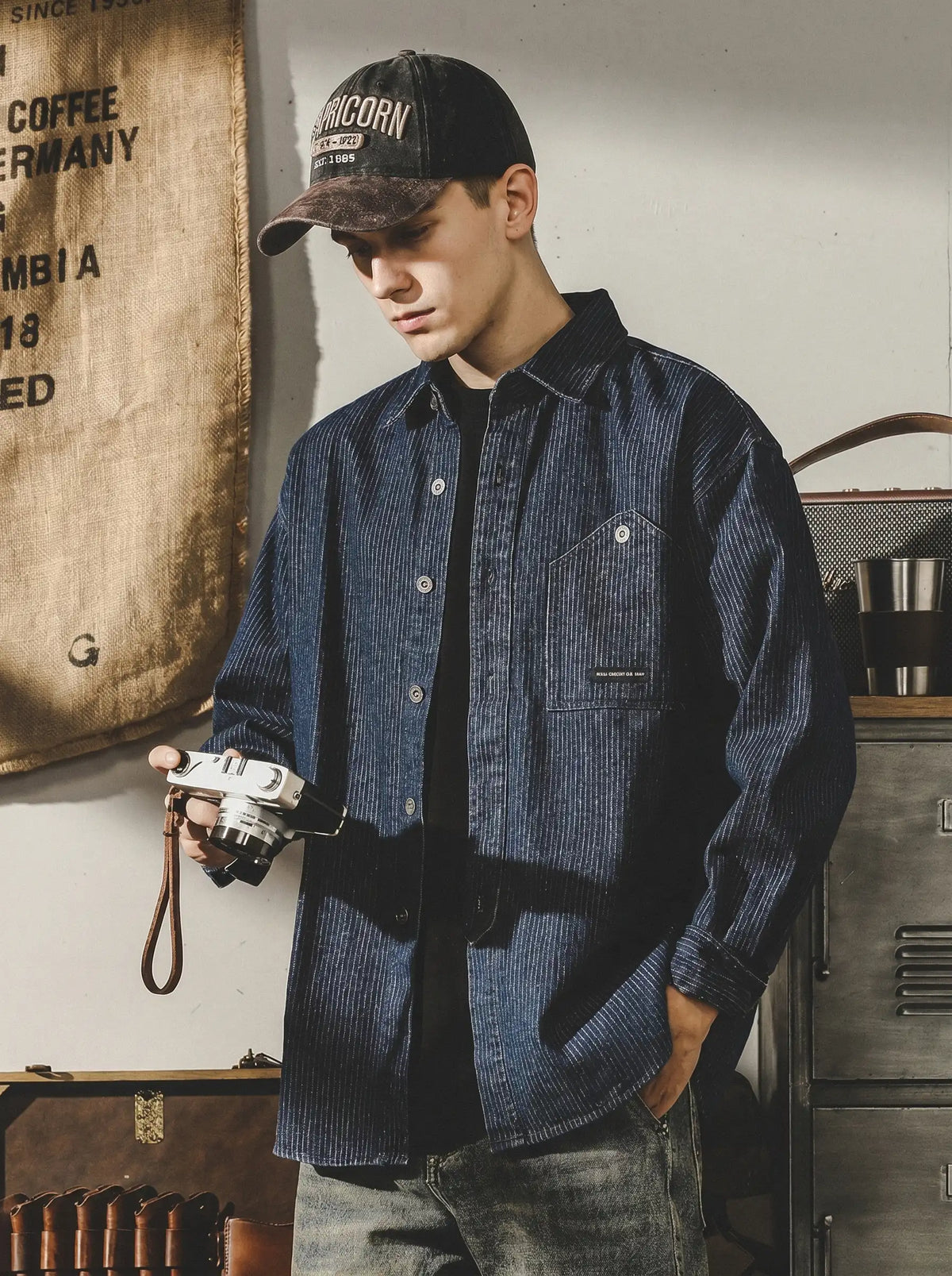 Heavyweight 320g Striped Work Shirt