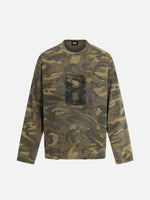 American Retro Camouflage Print Long-sleeve T-shirt