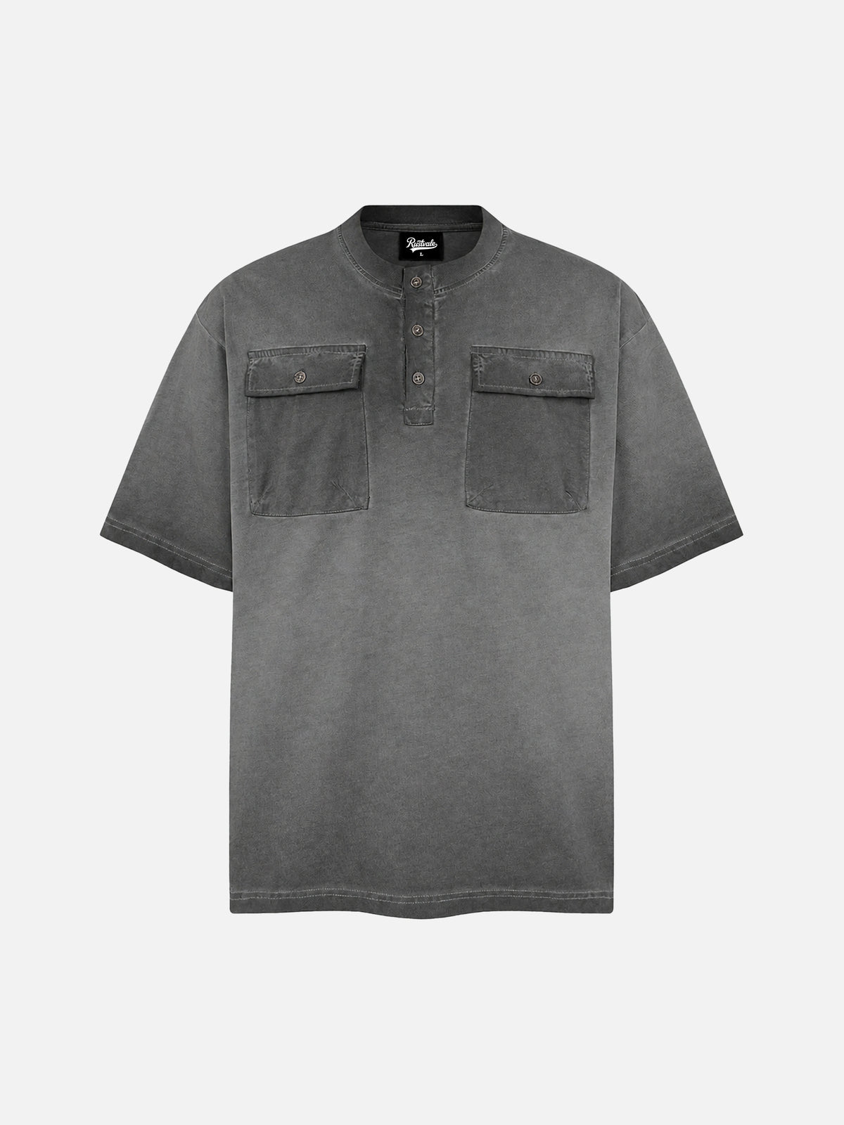 Dirty-dyed Half-zip Cargo T-shirt