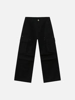 Multi-pocket Loose-fit Wide-leg Cargo Pants