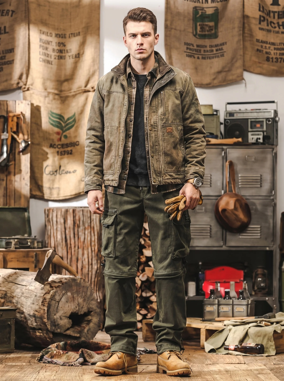 Vintage-style Detachable Utility Shorts