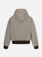 Barn-style Garment-washed & Distressed Hooded Work Jacket