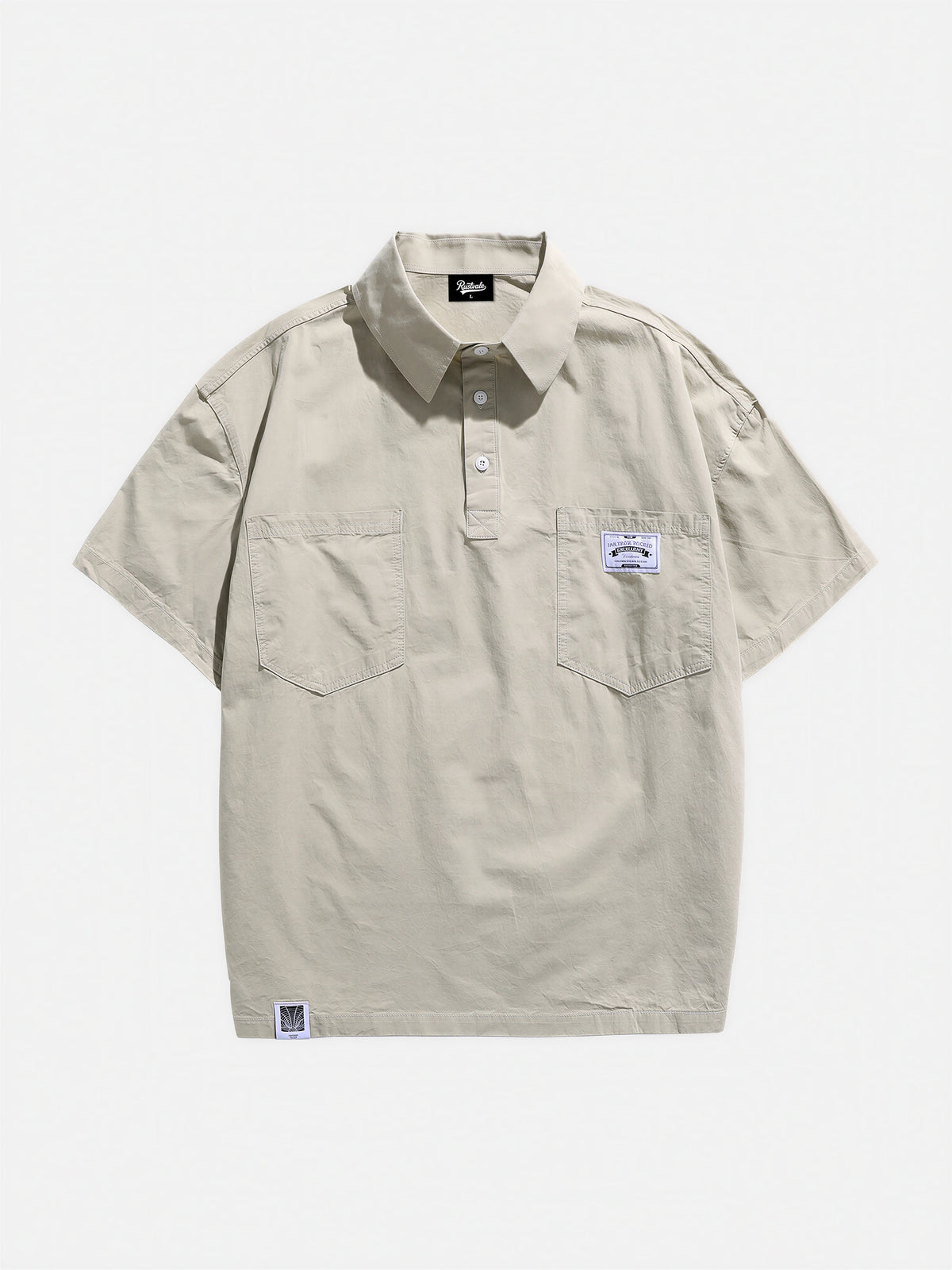 Stylish Casual Utility-style Layered Polo Shirt With A Fold-over Collar