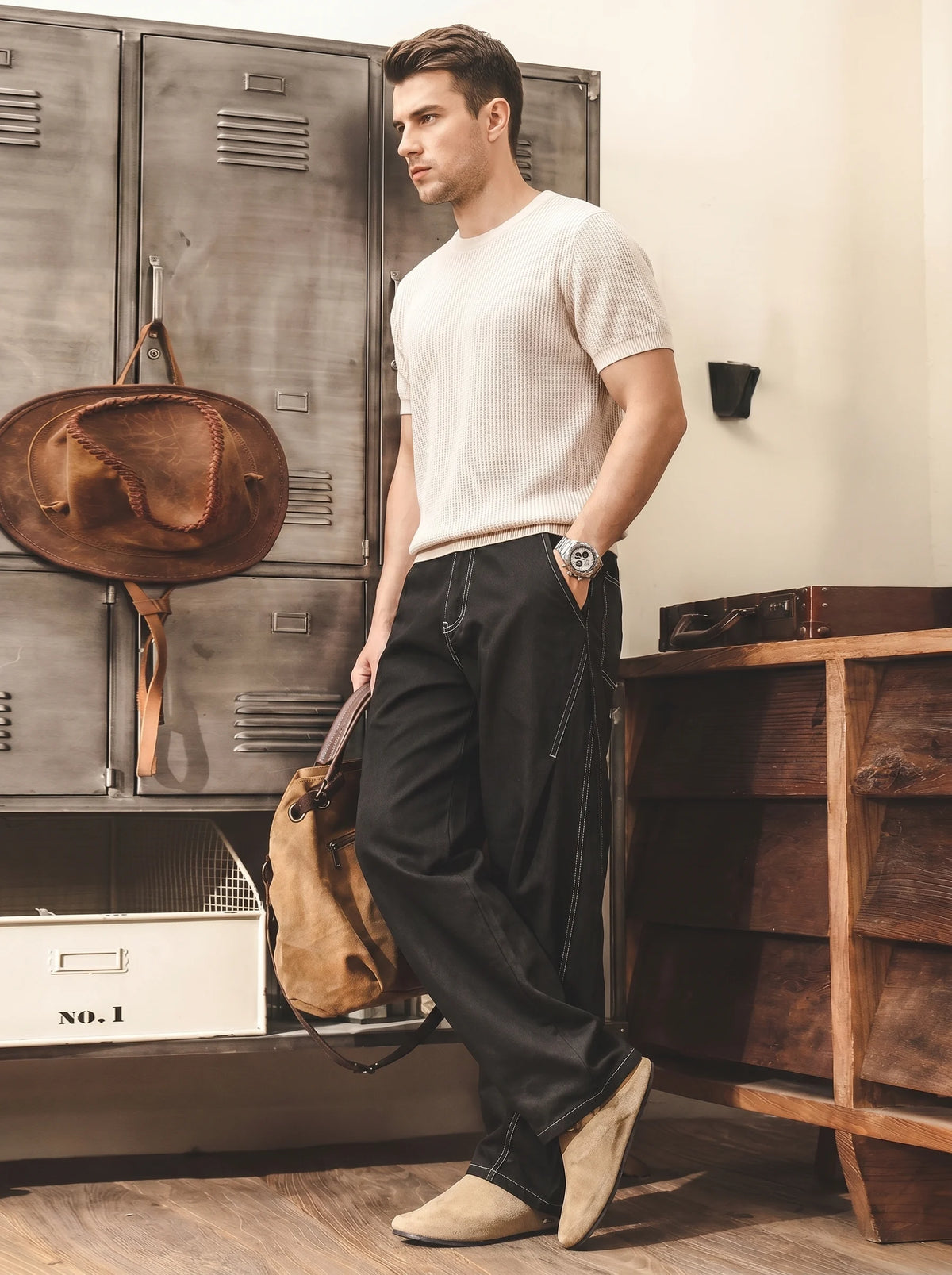 Maillard-style Straight-leg Casual Cargo Pants