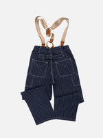 Wide-leg Striped Cargo Jeans (suspenders Not Included)