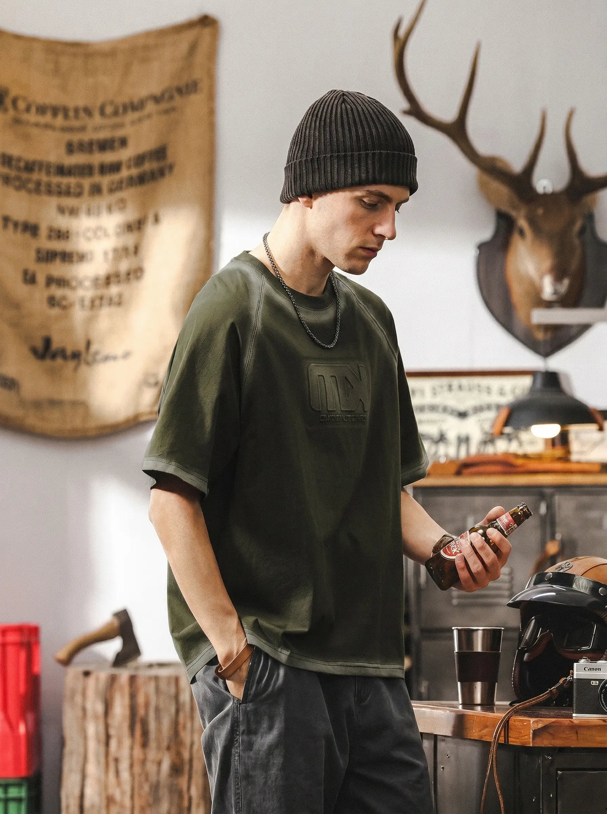 Heavyweight Oversized Washed T-shirt In Retro Maillard Tones