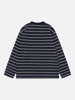 Color-block Striped Loose-fit Long-sleeve T-shirt