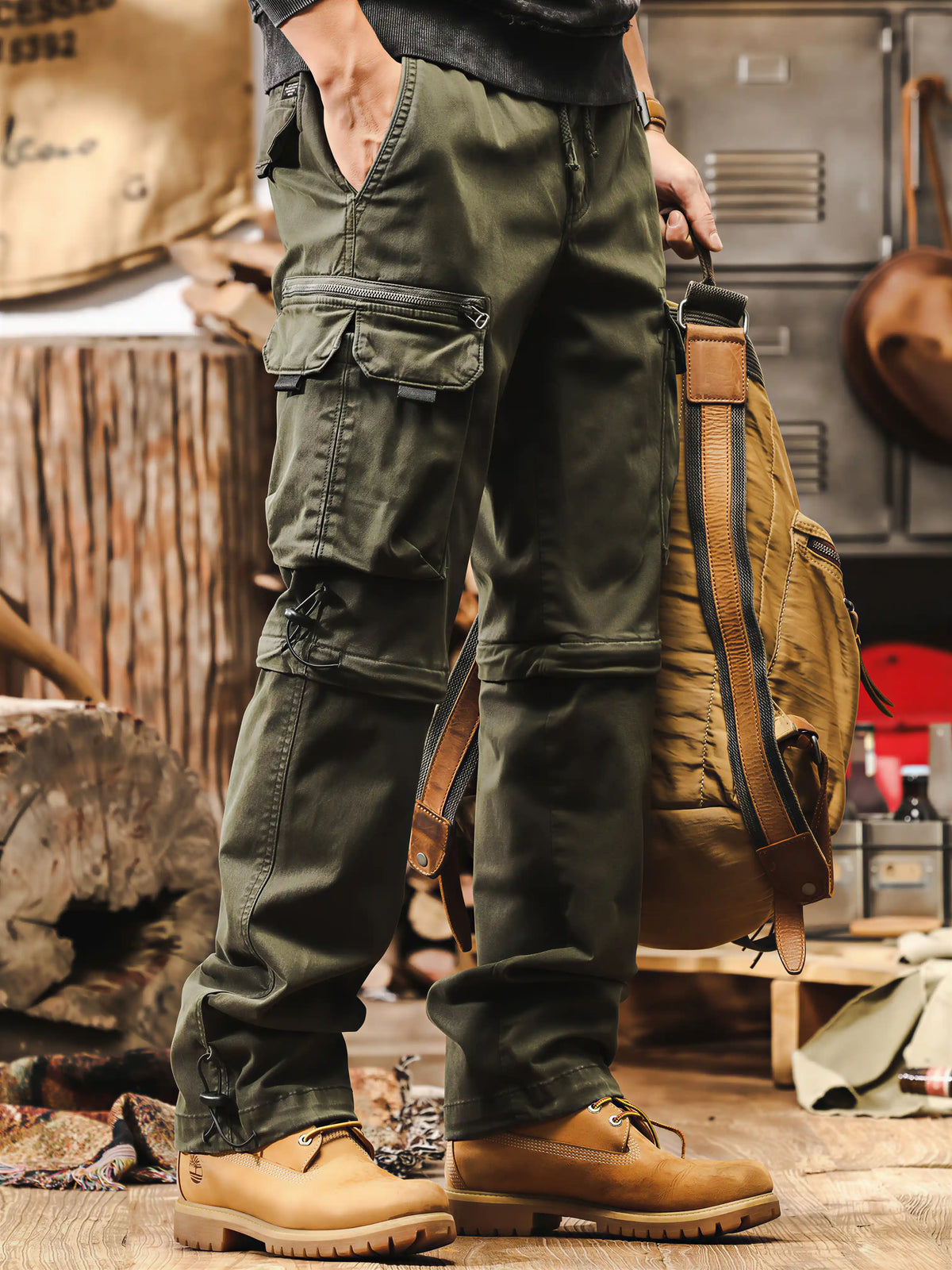 Vintage-style Detachable Utility Shorts