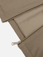 Retro Canvas & Leather-paneled Loose-fit Cotton Workwear Jacket
