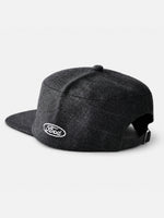 Letter-embroidered Flat-top, Flat-brim Hat