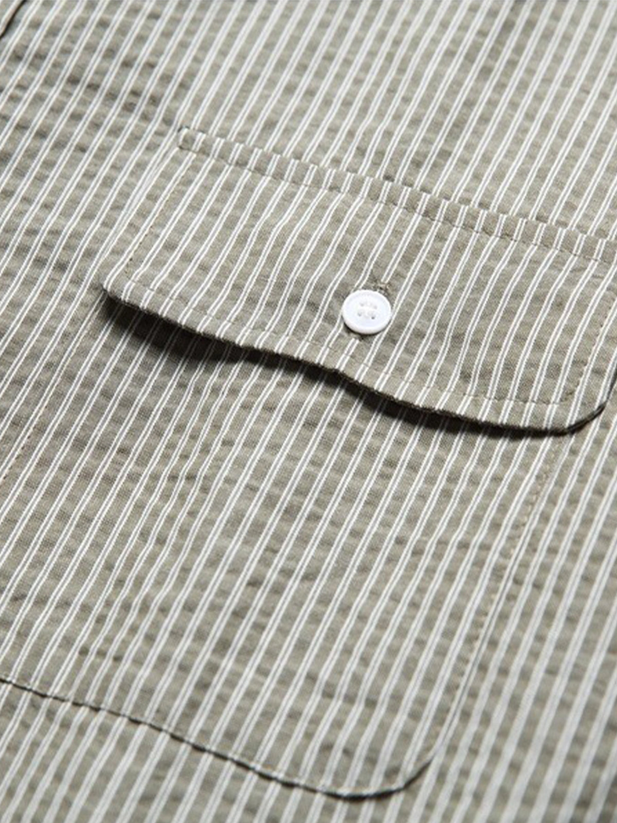 Seersucker Striped Long-sleeve Shirt