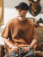 American Vintage-Style Printed Short-Sleeve T-Shirt