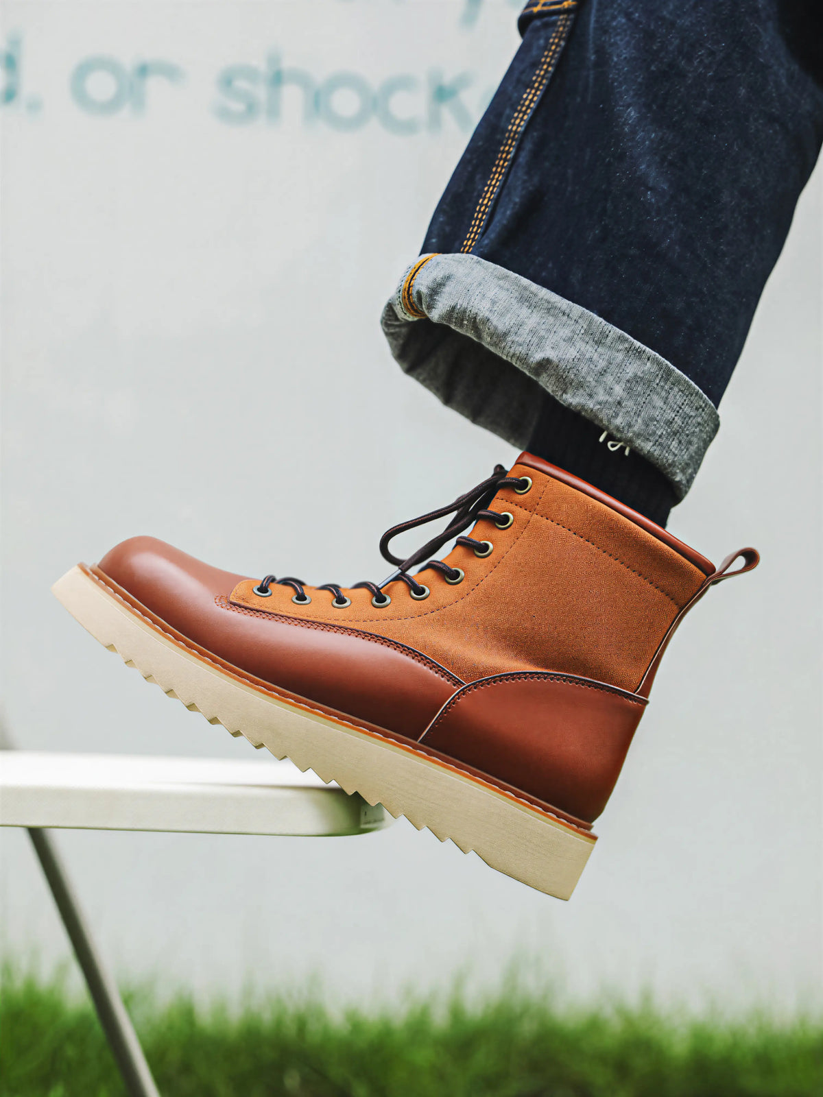 Americana-style High-top Work Boots