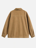 Loose-fit Corduroy Jacket With Turn-down Collar