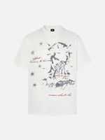 Creative Anime Character & Letter Print T-shirt