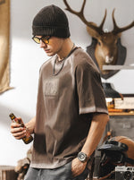 Heavyweight Oversized Washed T-shirt In Retro Maillard Tones