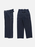 Wide-leg Striped Cargo Jeans (suspenders Not Included)