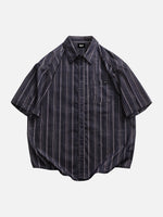 Corduroy Striped Short-sleeve Shirt