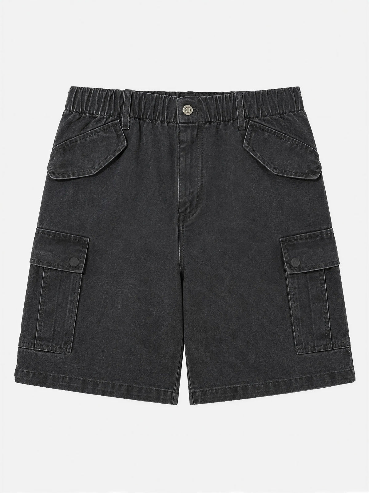 Retro Americana-style Military Multi-pocket Cargo Shorts