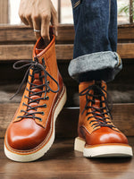 Americana-style High-top Work Boots