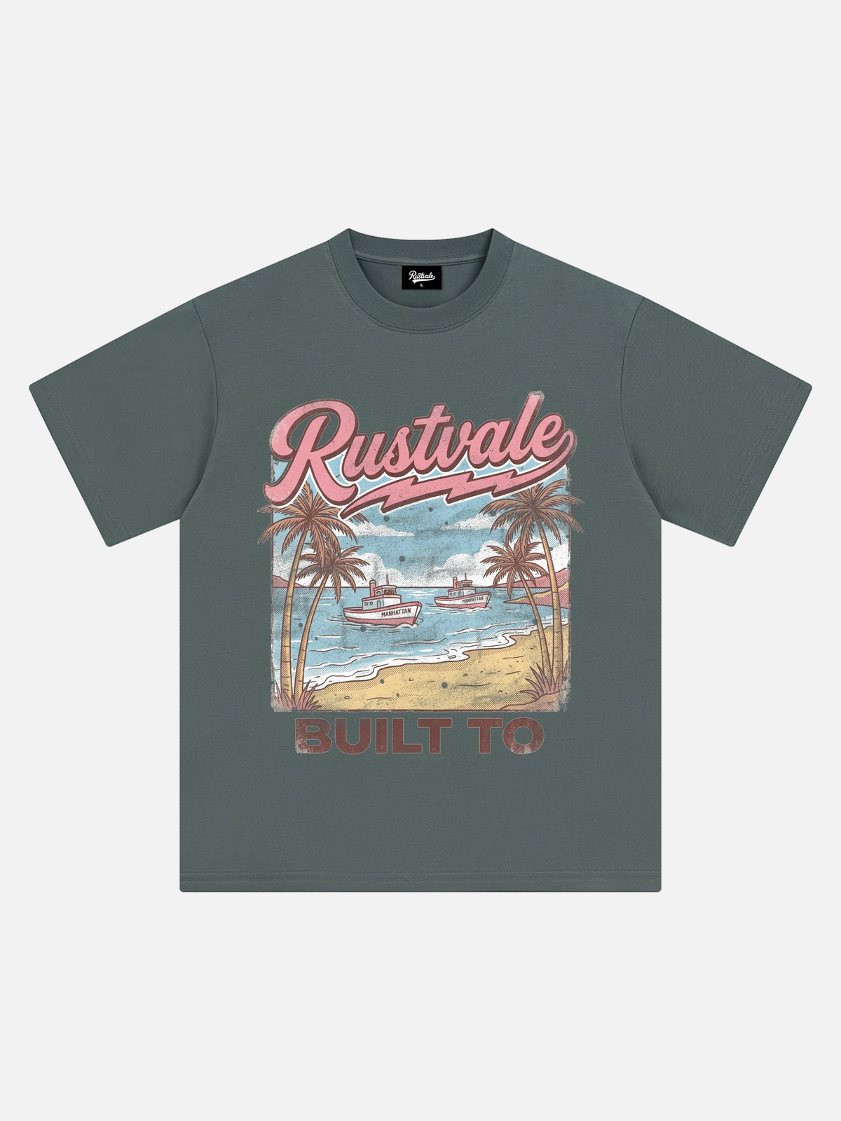 Retro Tropical Coast Printed Tee