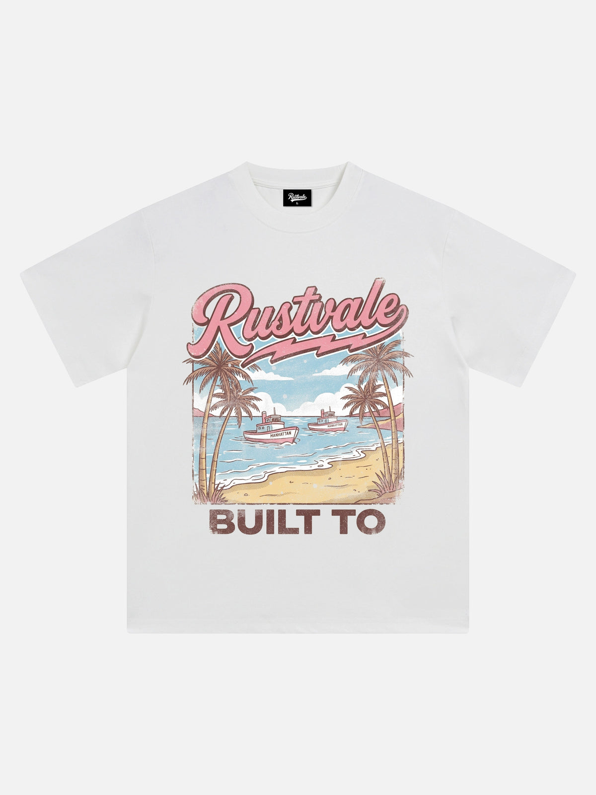 Retro Tropical Coast Printed Tee