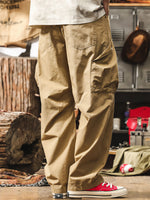 Vintage-style Curved-seam Wide-leg Utility Trousers