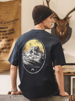 American Retro Mountain-themed 3d Print T-shirt