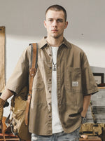 American-style Loose-fit Short-sleeve Work Shirt