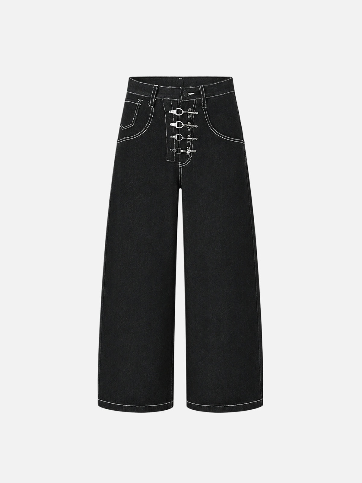 Jeans With Vintage Aircraft Buckle Design