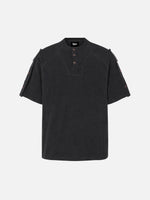Retro Gradient Distressed Henley T-shirt