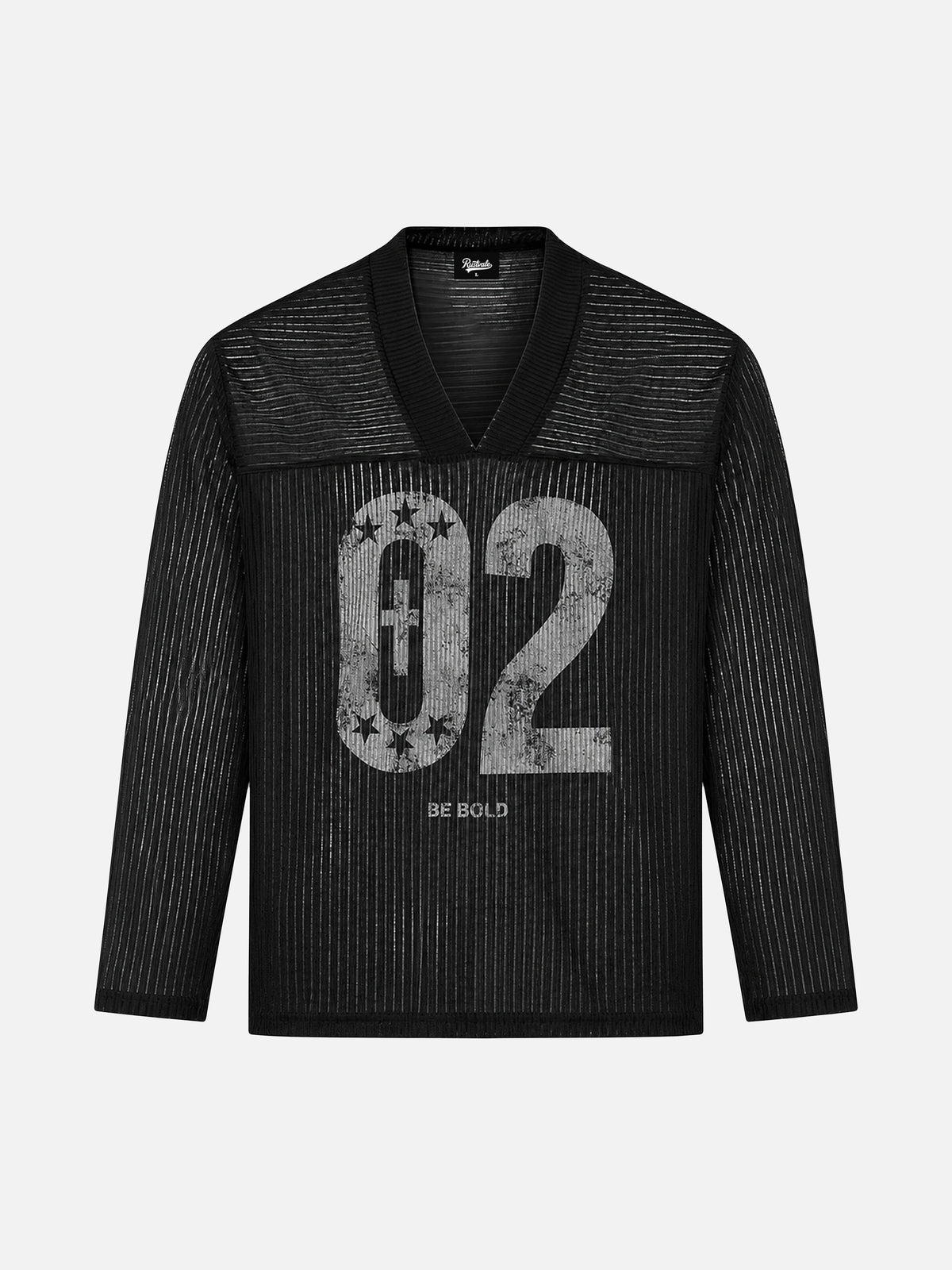 Digital Print V-neck Long-sleeve T-shirt