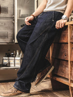 American-style Raw Denim Wide-leg "saber" Straight-fit Jeans
