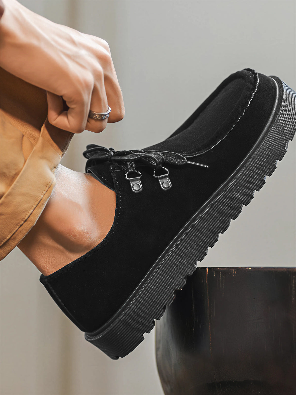 Retro, Versatile, Closed-toe Platform Shoes