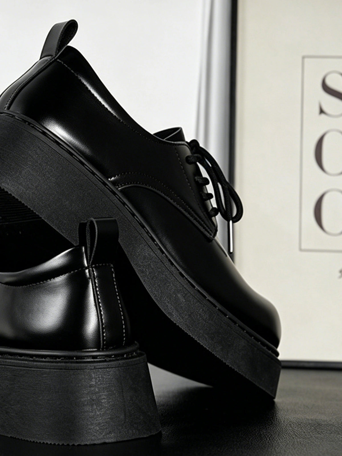 Platform Height-increasing Work Boots / Casual Leather Shoes