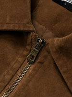 Retro Waist-defining Suede Jacket