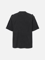 Retro Gradient Distressed Henley T-shirt