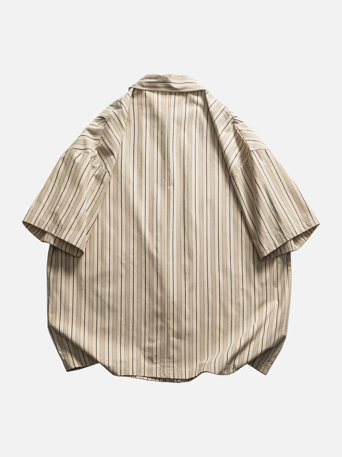 Oversized Striped Short-sleeve Work Shirt