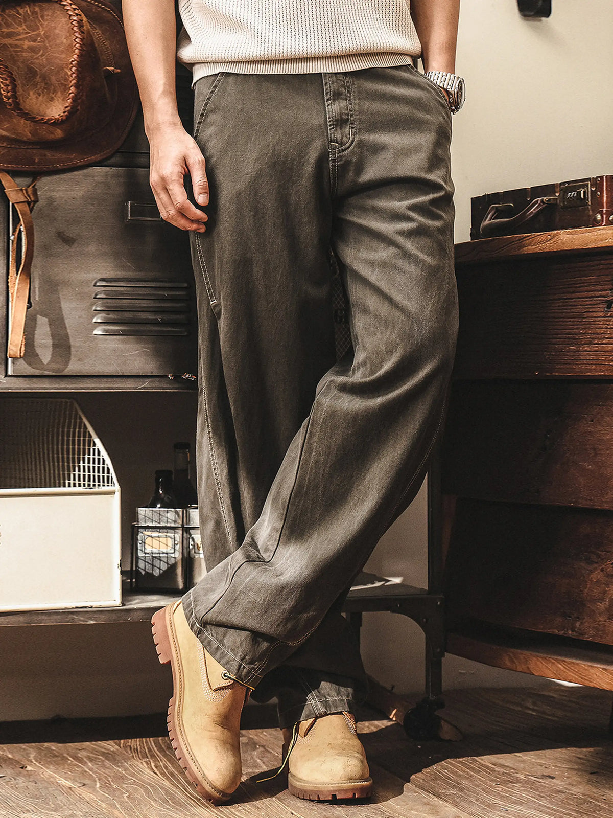 Maillard-style Straight-leg Casual Cargo Pants