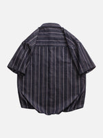 Corduroy Striped Short-sleeve Shirt