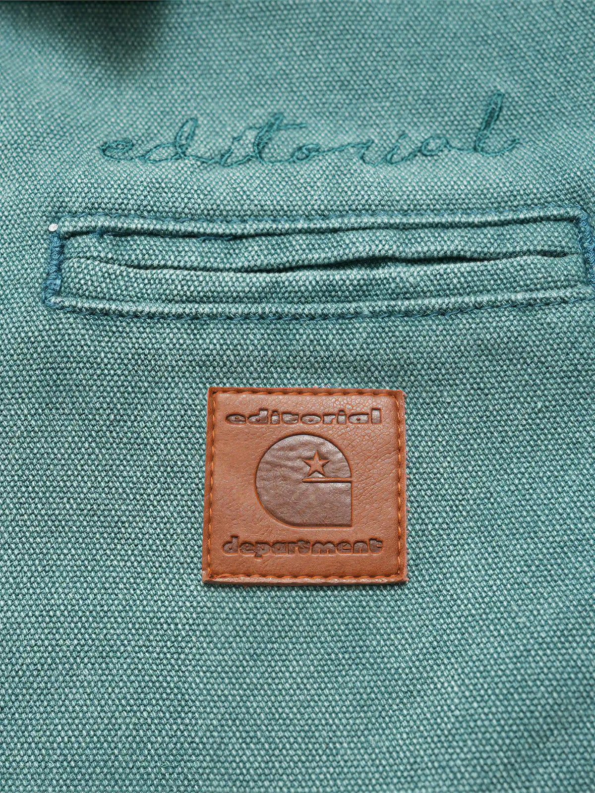 American-style Washed, Color-blocked Work Jacket