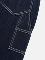 Retro Striped Denim Overalls