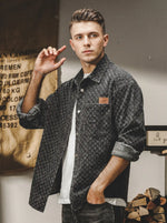 Stone-washed, Distressed Long-sleeve Shirt