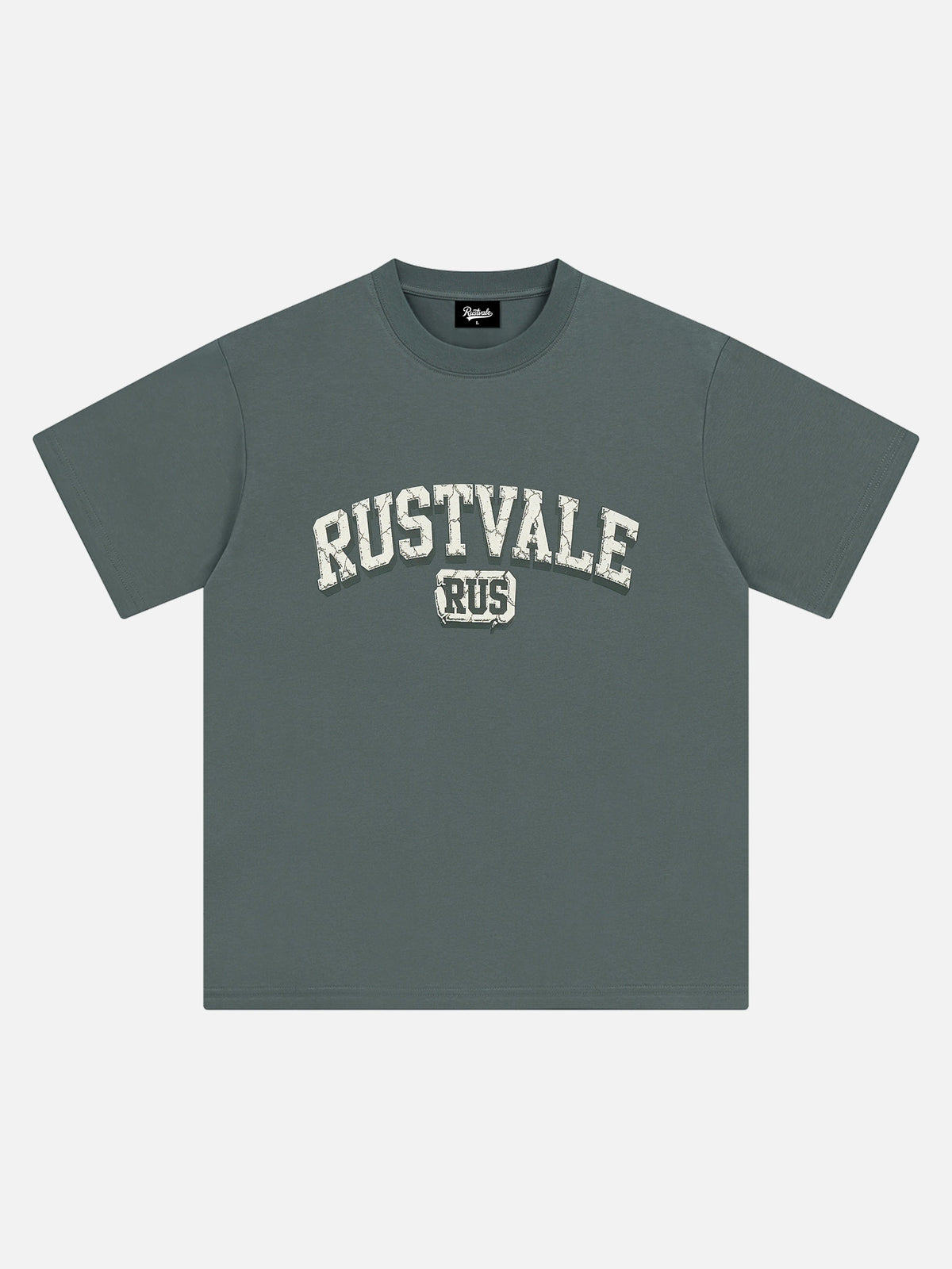 Schweres Baumwoll Stein-Print T-Shirt
