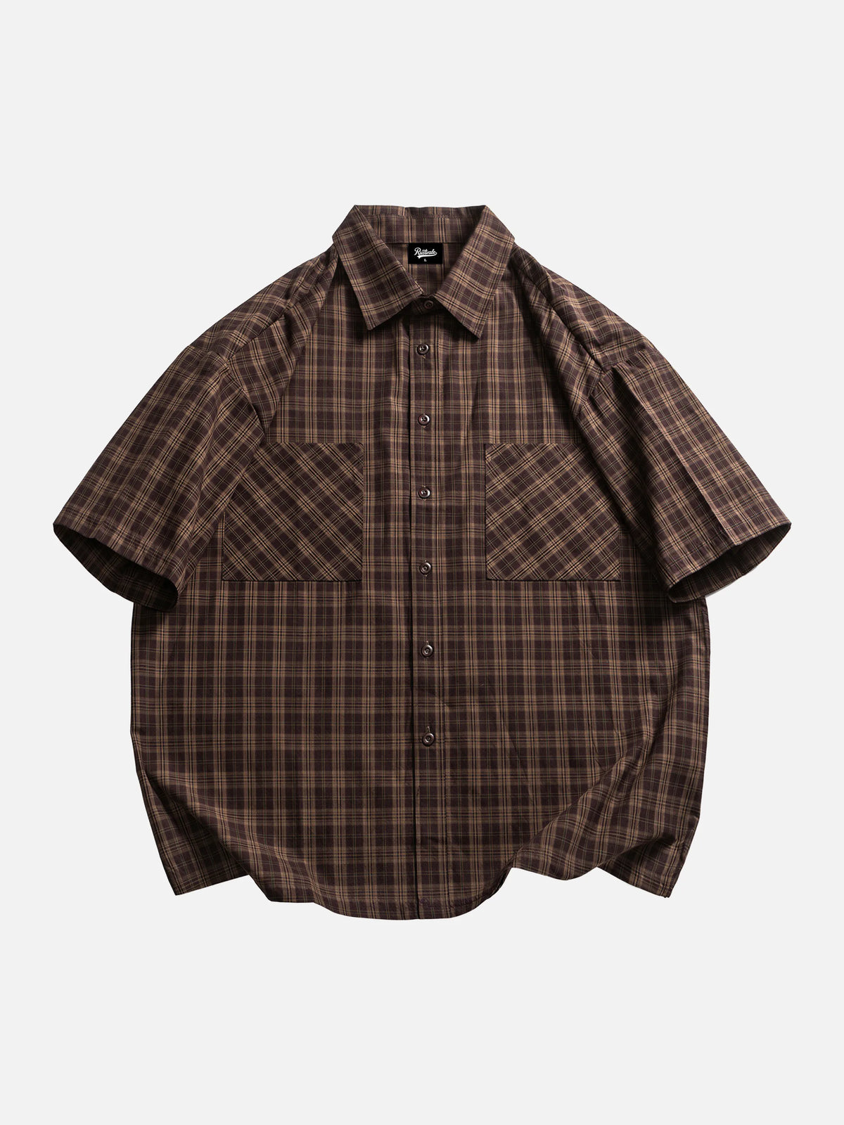 Oversized Plaid Short-sleeve Work Shirt