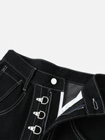 Jeans With Vintage Aircraft Buckle Design