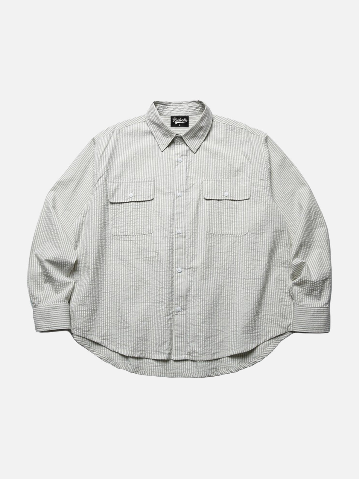 Seersucker Striped Long-sleeve Shirt