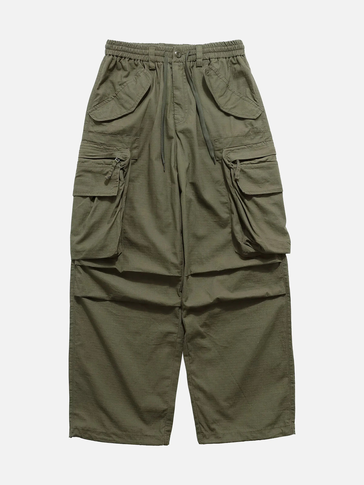 Wide-leg Cargo Pants With Large Pockets